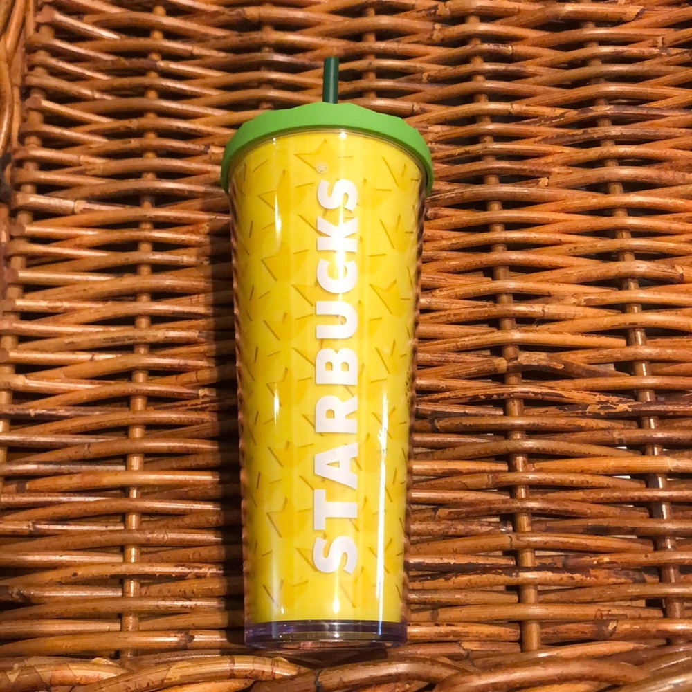 2014 Starbucks Pineapple Tall Tumbler w Straw
